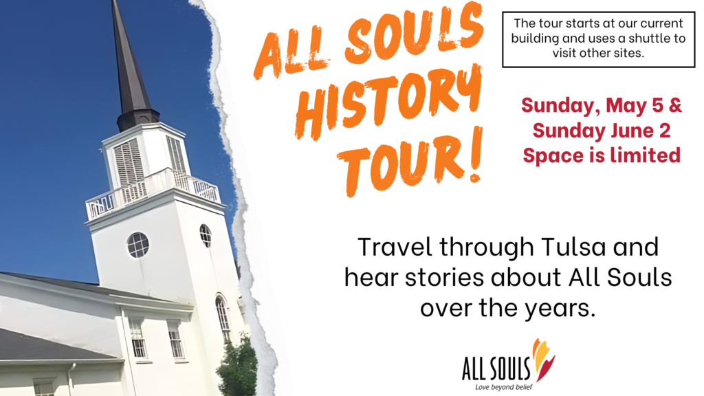 Register your spot for the All Souls History tour on Sunday, May 5 or Sunday, June 2.