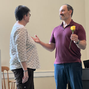 A member of All Souls receives a yellow rose during a heartfelt ceremony, welcoming them to our congregation.