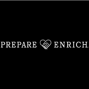 The Prepare Enrich logo, with a drawing of two hands grasped in the shape of a heart